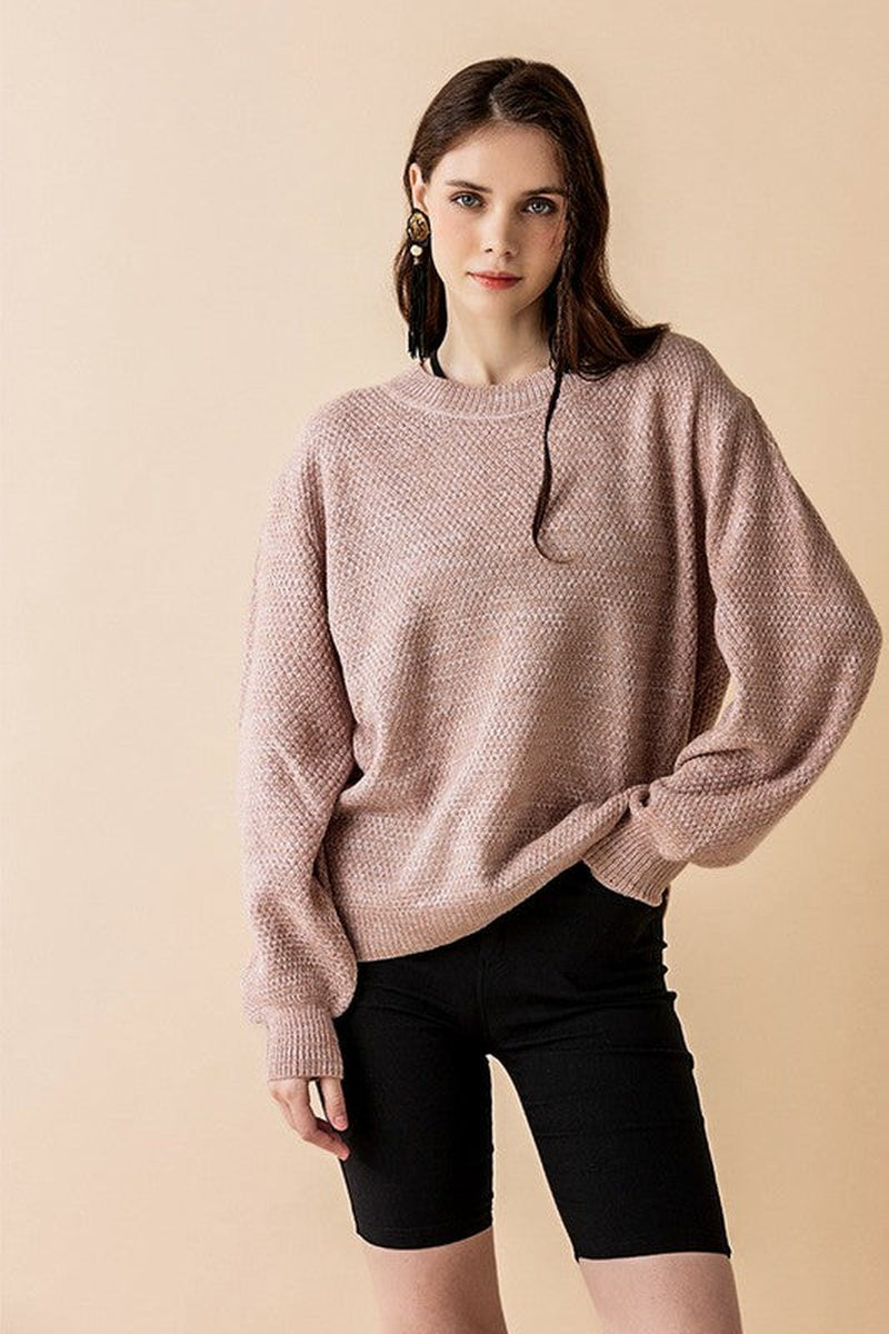 Round Neck Balloon Sleeve Sweater