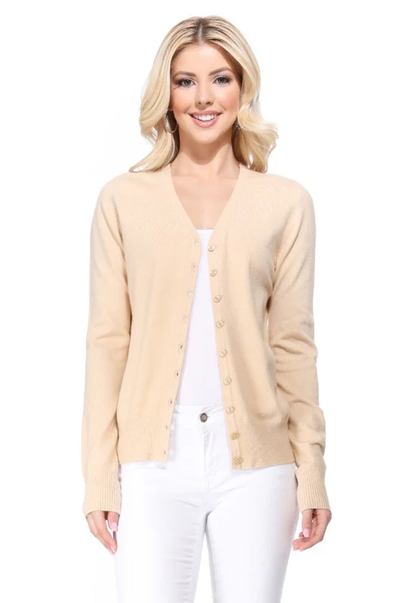 V-Neck Knit Cardigan