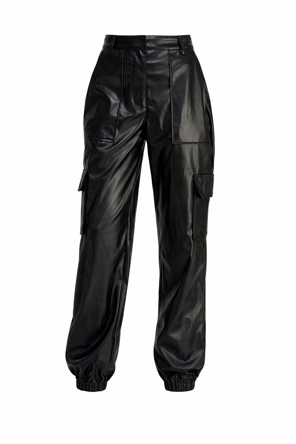 Relaxed Vegan Leather Cargo Pants