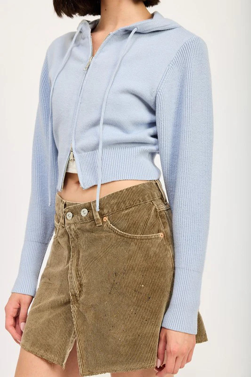 Cropped Zip Up Hoodie