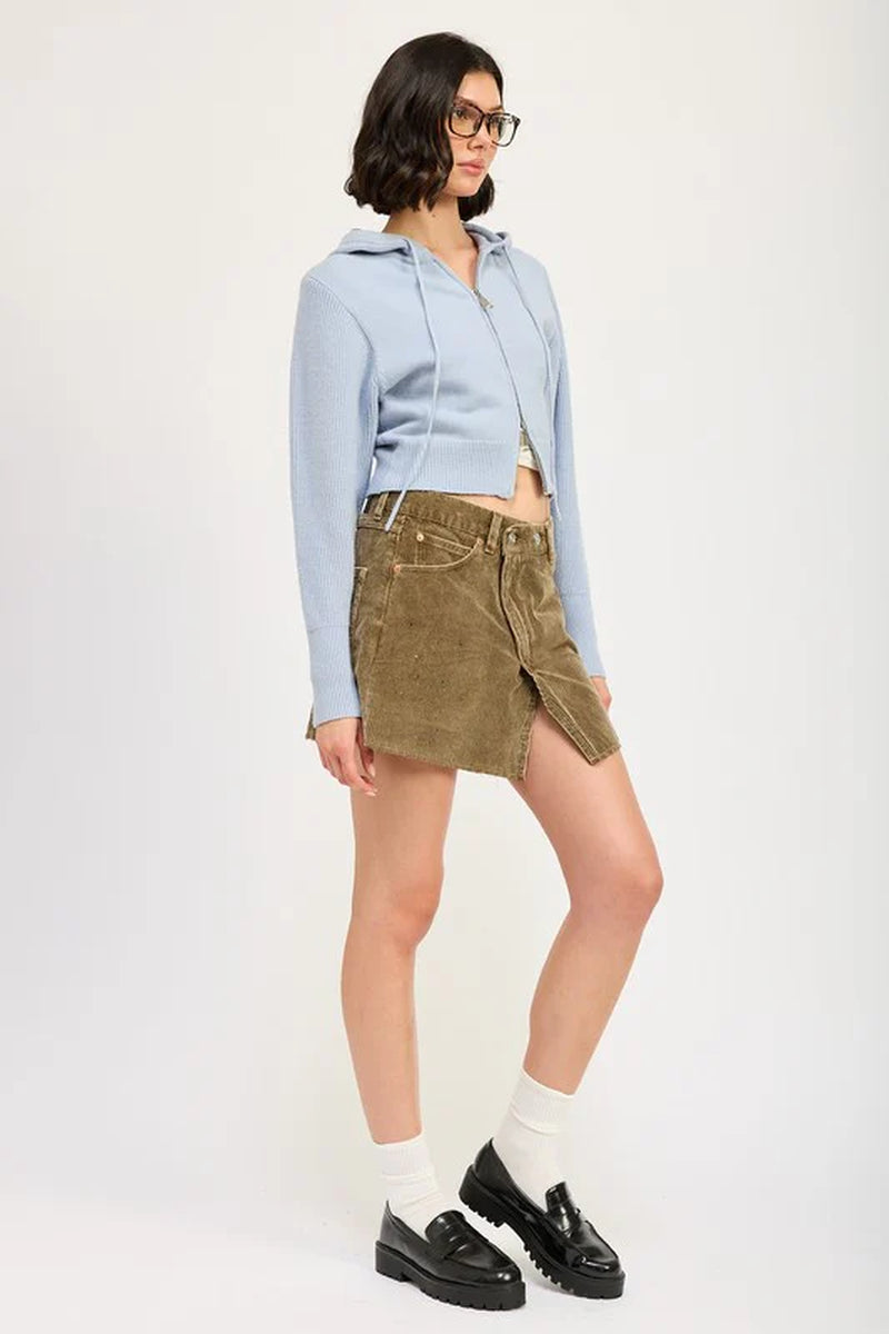 Cropped Zip Up Hoodie