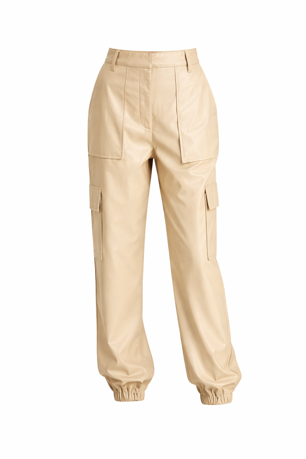 Relaxed Vegan Leather Cargo Pants