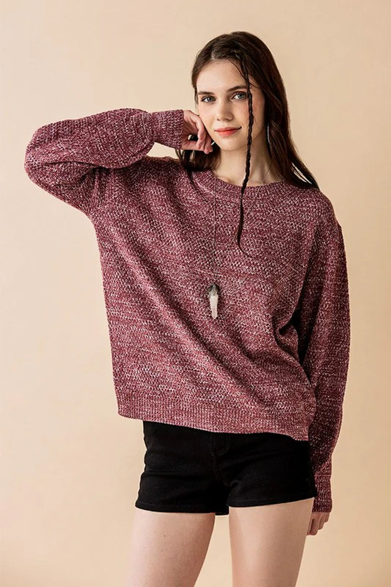 Round Neck Balloon Sleeve Sweater