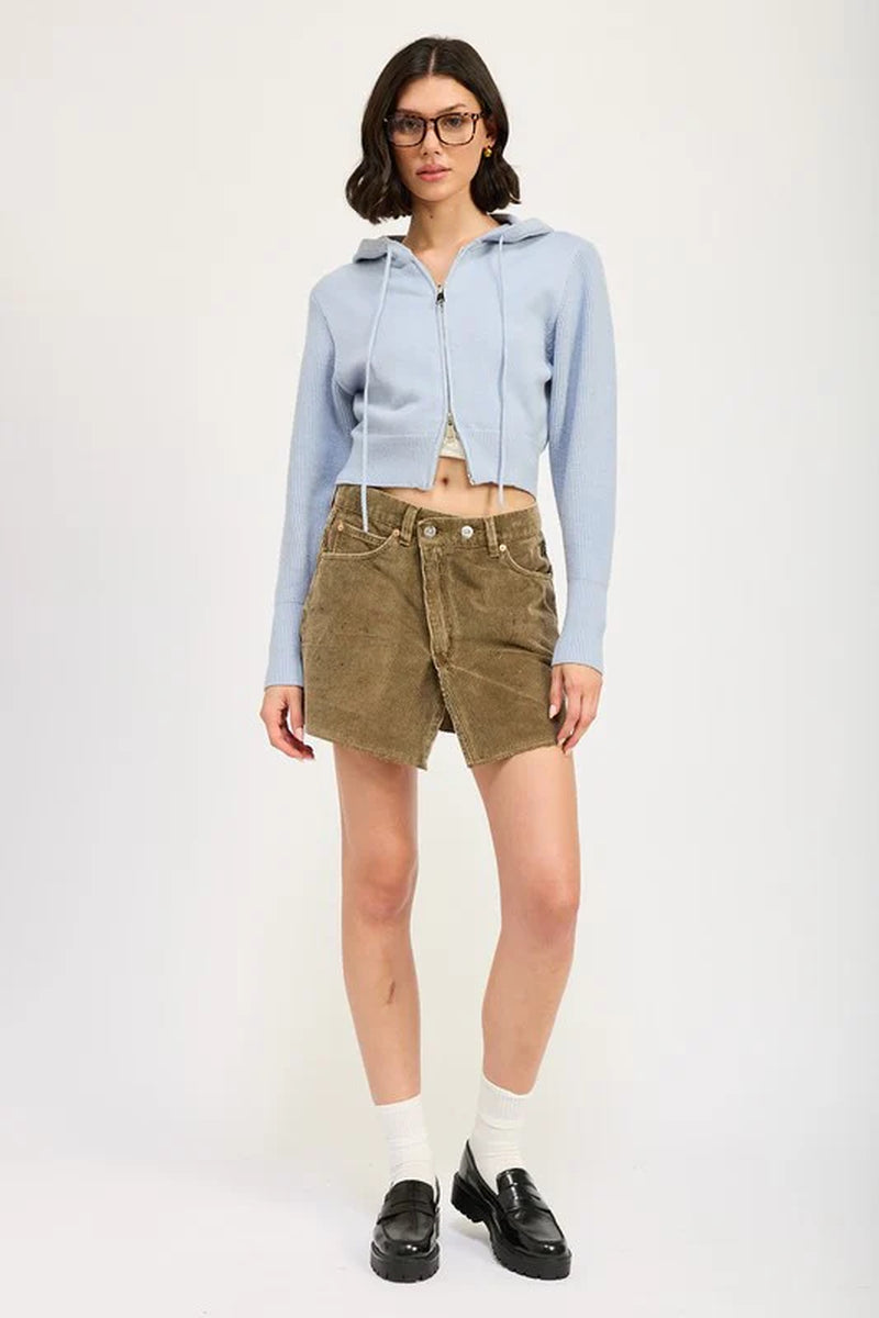 Cropped Zip Up Hoodie