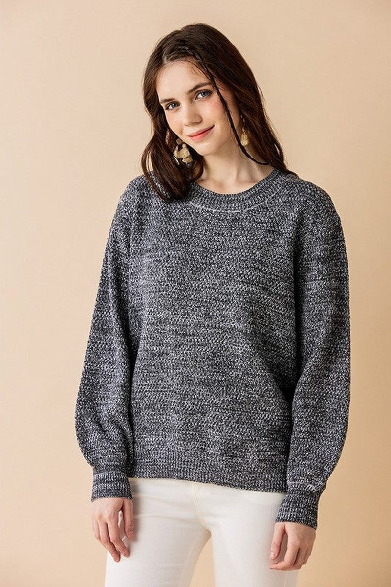 Round Neck Balloon Sleeve Sweater