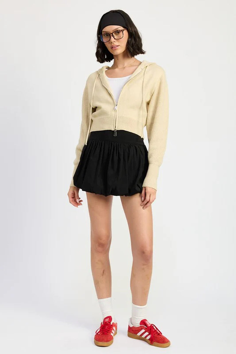 Cropped Zip Up Hoodie