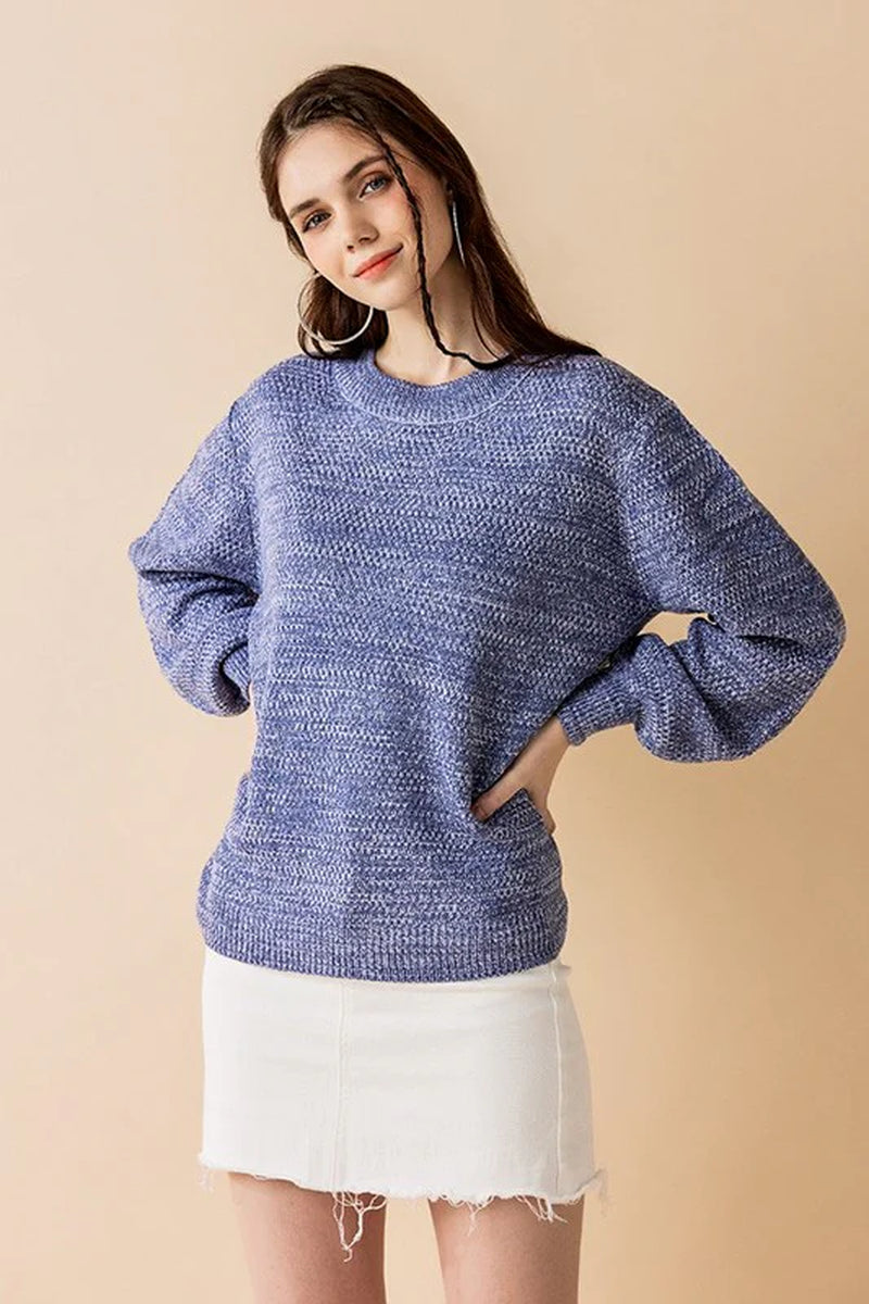 Round Neck Balloon Sleeve Sweater