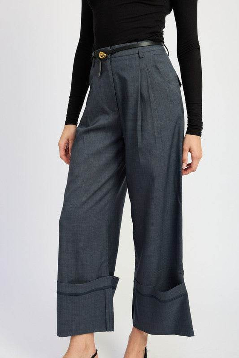 Women's Fold Over Pleated Pants
