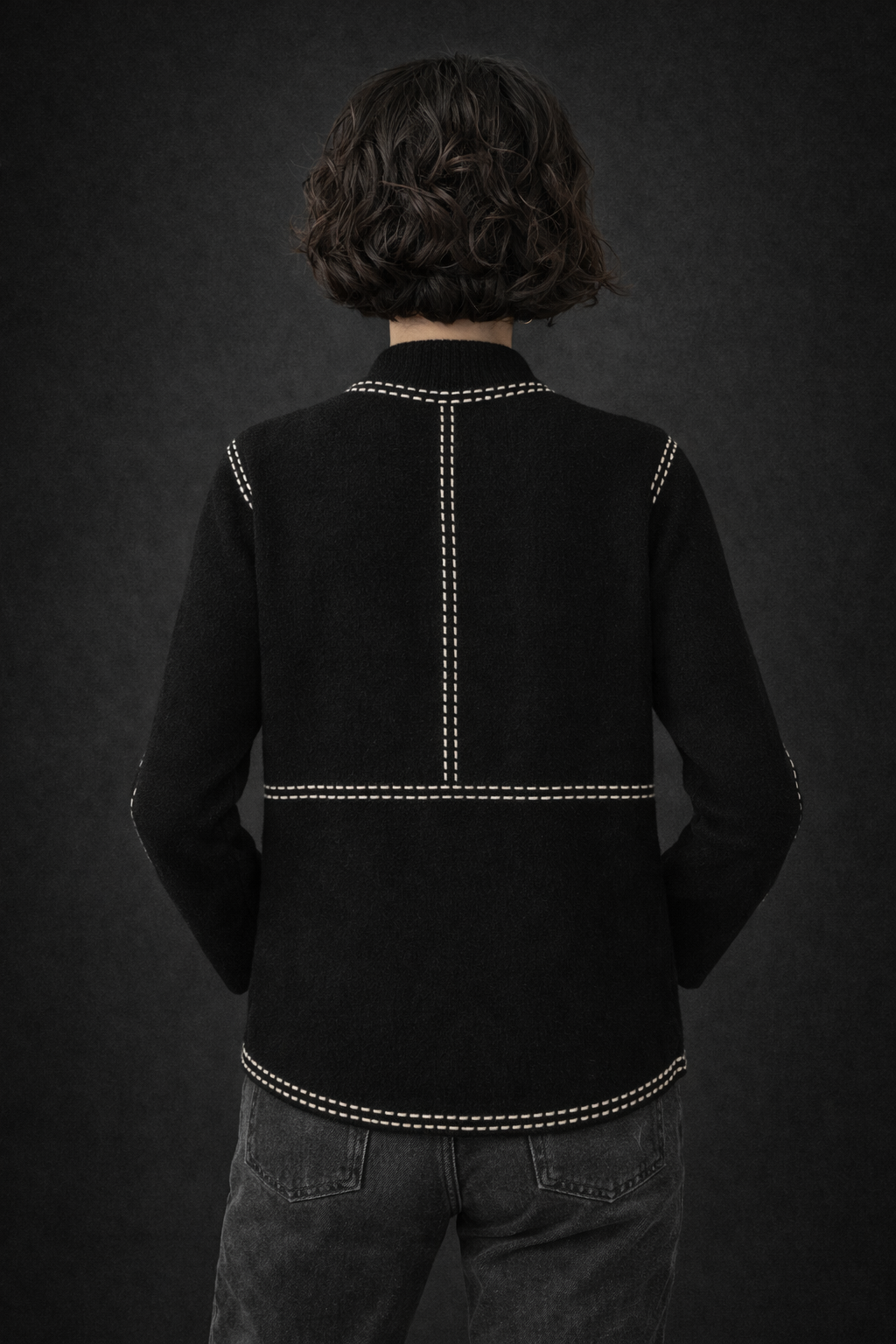 Contrast Trim Button Cardigan