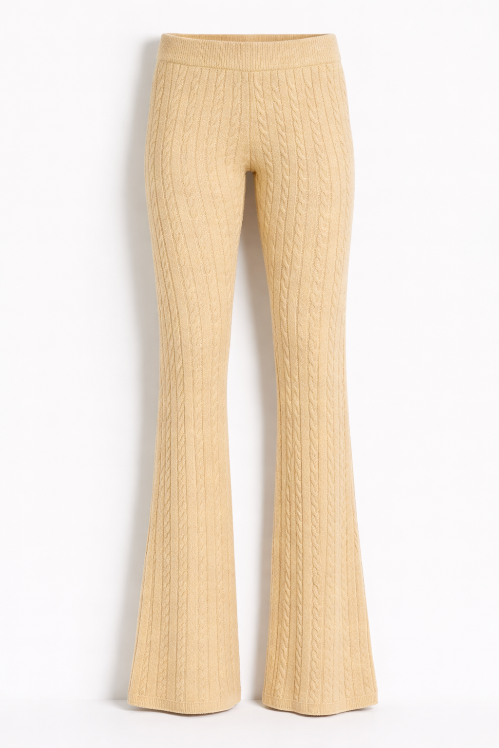 Cable Knit Flared Pants