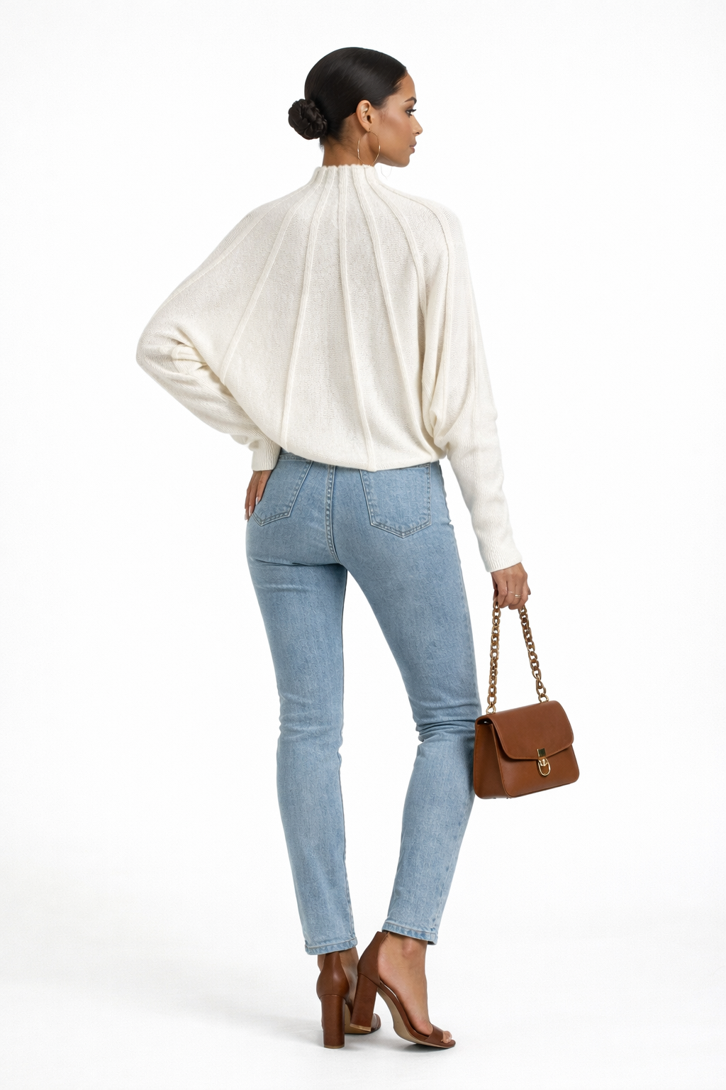 Mock Neck Batwing Sweater