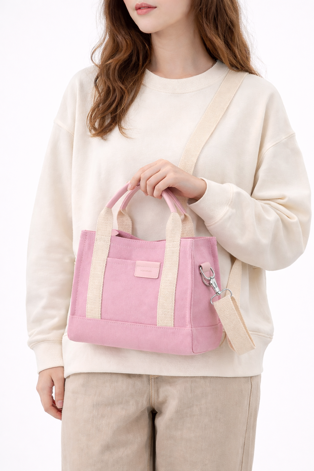 Pink Canvas Tote Bag