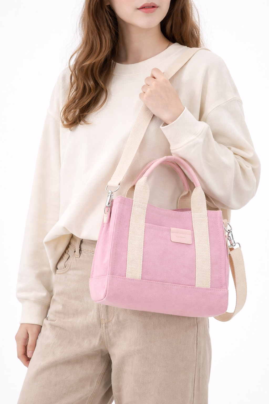 Pink Canvas Tote Bag