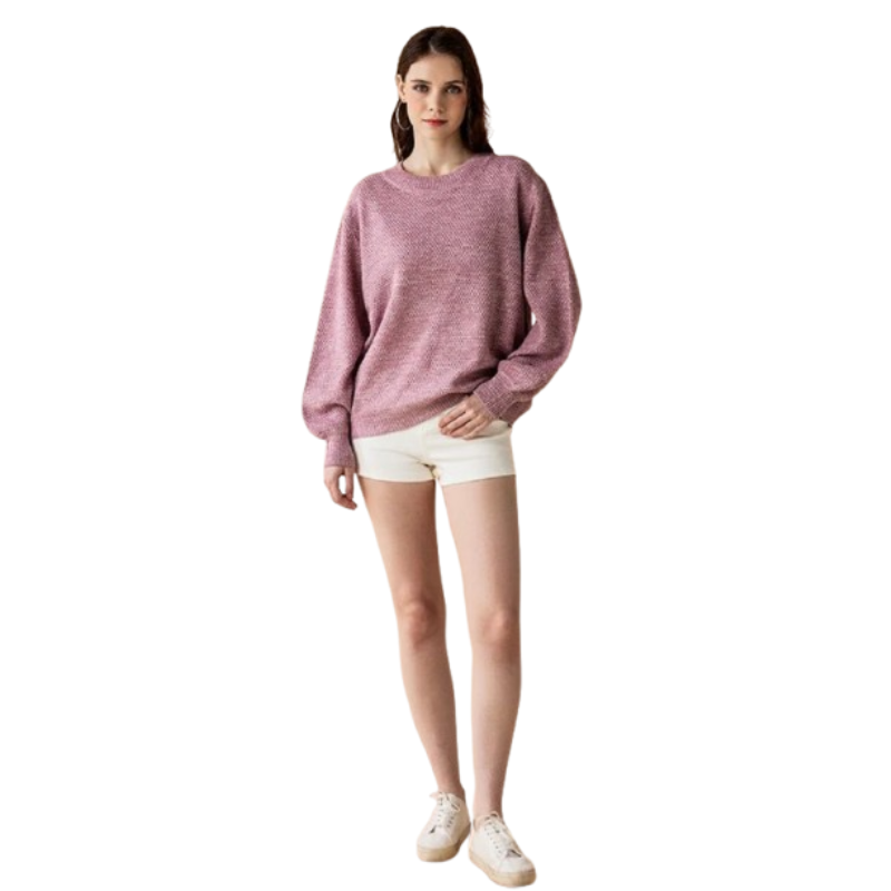 Round Neck Balloon Sleeve Sweater