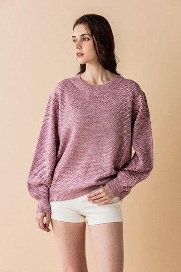Round Neck Balloon Sleeve Sweater