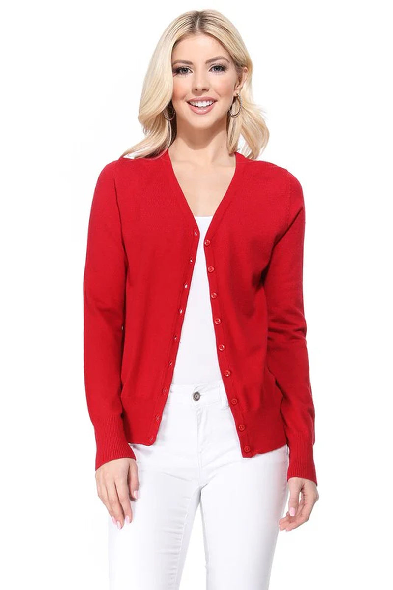 V-Neck Knit Cardigan