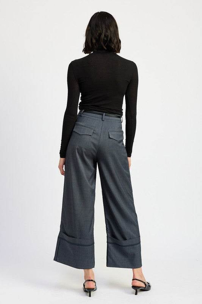 Women's Fold Over Pleated Pants